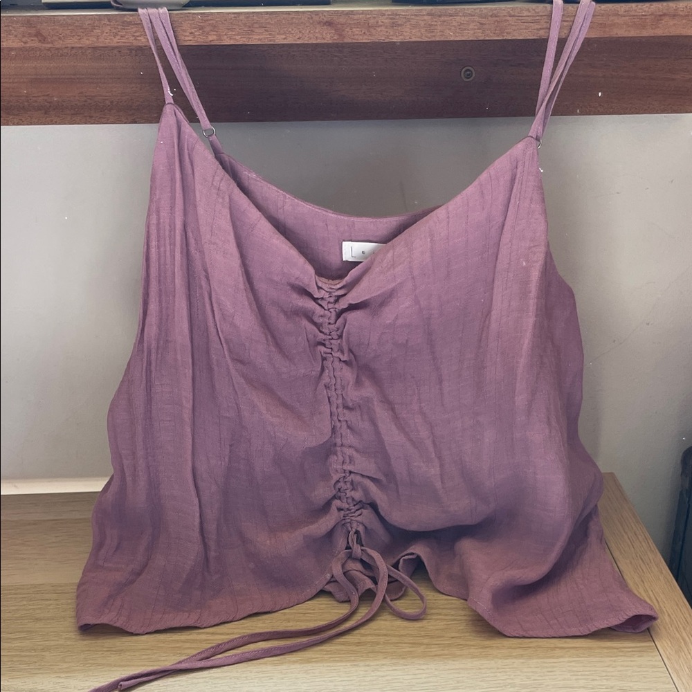 Leith Dusty Rose Ruched Camisole - size large - worn 1-2x only